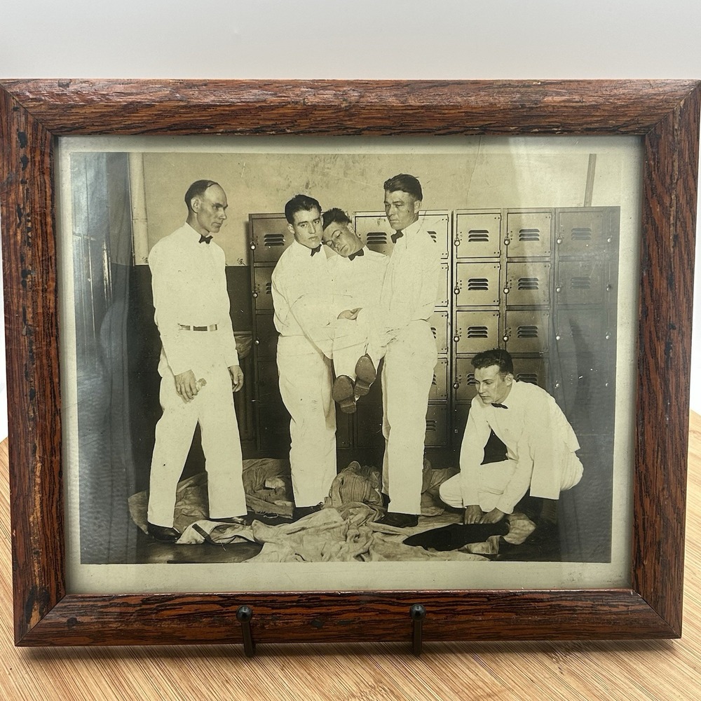 WW2 Photo Of Officers Playing In Locker‎ Room Fort Monmouth NJ 1942